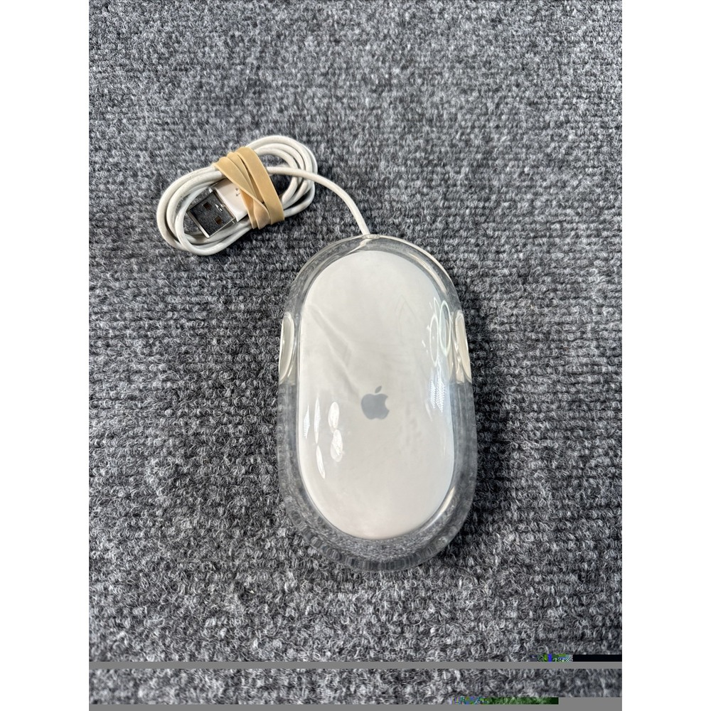 Apple Pro Mouse M5769 White Clear Wired USB Optical Desktop iMac G4 G5 Vintage